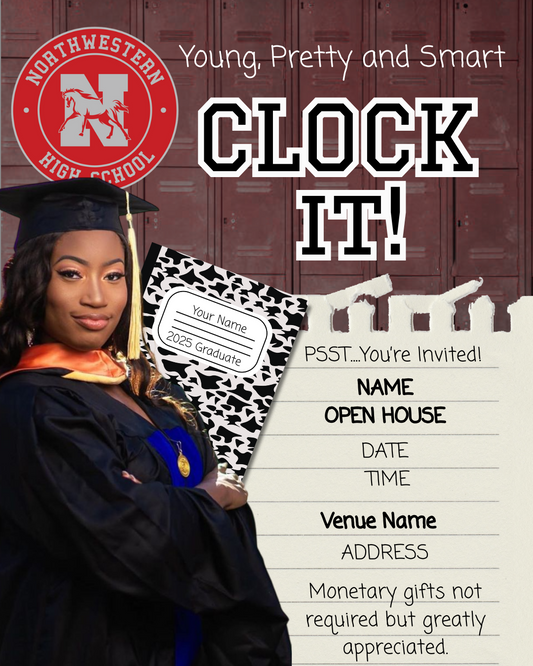 Northwestern Highschool Graduation Flyer | Locker and Composition Notebook Combo